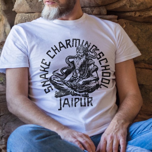 Snake Charming Shirt Cobra Snake T Shirt Jaipur Shirt Funny Vintage Graphic Shirts for Men Women Ladies Weird Cool Herpetology Shirts