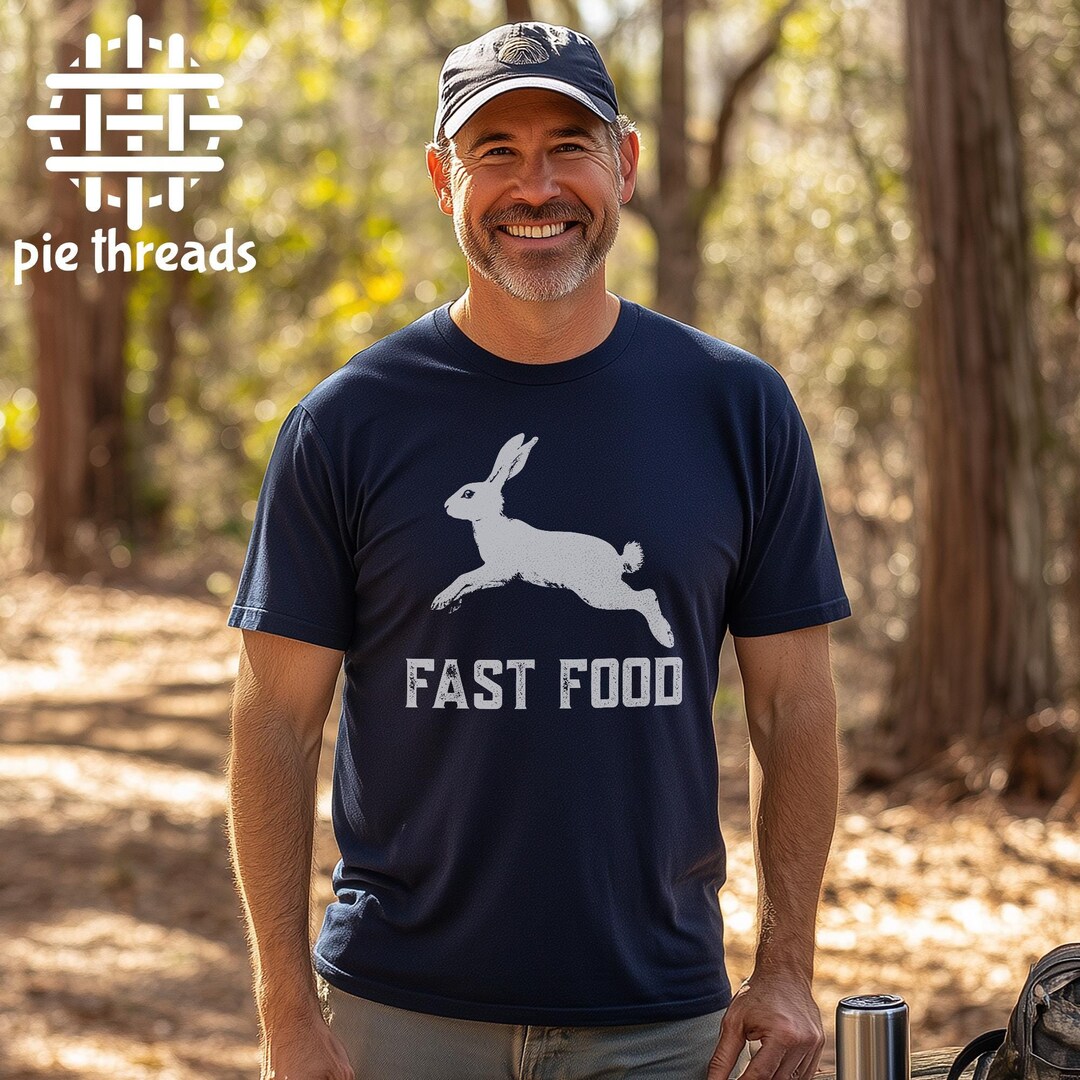 Funny Hunting T-shirt: Fast Food Rabbit Graphic Tee - Etsy
