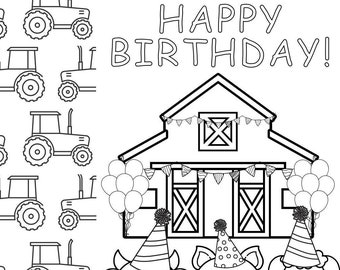 Birthday Coloring Pages | Love | Happy Birthday Color Pages | Tractor Coloring Pages | Adult ...