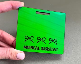Personalized Badge Holder for Nurse ID Clip on Badge Reel Green Hospital Badge Holder Gift for Nurse Name Tag Holder Office Badge Holder