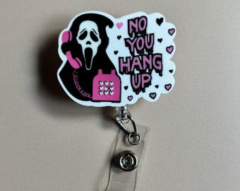 Halloween Cute Ghost Nurse Badge Reel Health Care Medical Professional Funny Spooky ID Holder Teacher OT PT Technician No You Hang Up Reel