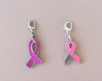 Breast Cancer Ribbon X-Ray Tech Radiology Badge Reel Charm Lanyard Charm Nurse ID Holder Purse Charm Backpack Awareness Charm for keys