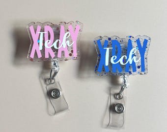 radiology x-ray badge reel medical ID holder rad tech glitter badge tech gift for new grad radiology technologist customized badge