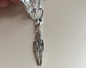 Skeleton  X-Ray Tech Radiology Badge Reel Charm Lanyard Charm Nurse ID Holder Purse Charm Backpack Shoe Charm for keys Rad Tech