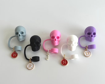 Skull Straw Topper for 30 oz Quencher Gift Item Unique Drink Accessory for 40 oz Quencher Decoration Straw Charm Initial Custom Tumbler