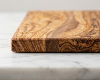 Tabla de embutidos de madera de olivo, tabla de servir de madera de olivo hecha a mano de 40 x 20 cm, tabla rústica para quesos, regalo de cocina, regalo de inauguración de casa
