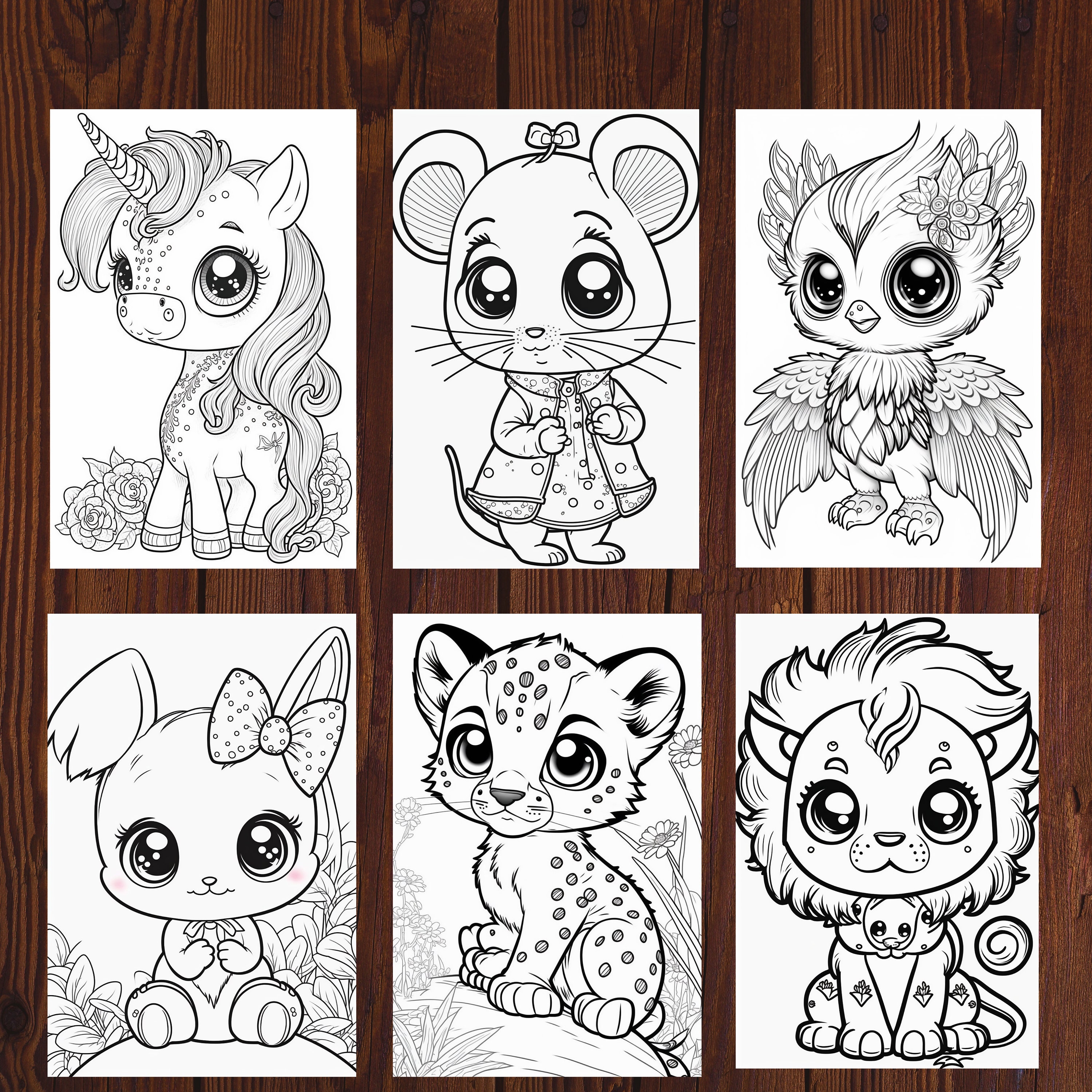 20 Kawaii World Animals Coloring Pages Adults Kids Teens 