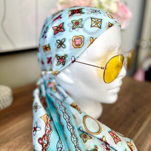 Blue LV Silk design scarf — Lynela's Fashion