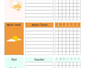 Checklist Enfant Routine Quotidienne – Liste Tâches Matin Soir, Planning Organisation, Tableau Éducatif à Imprimer, Autonomie Enfants