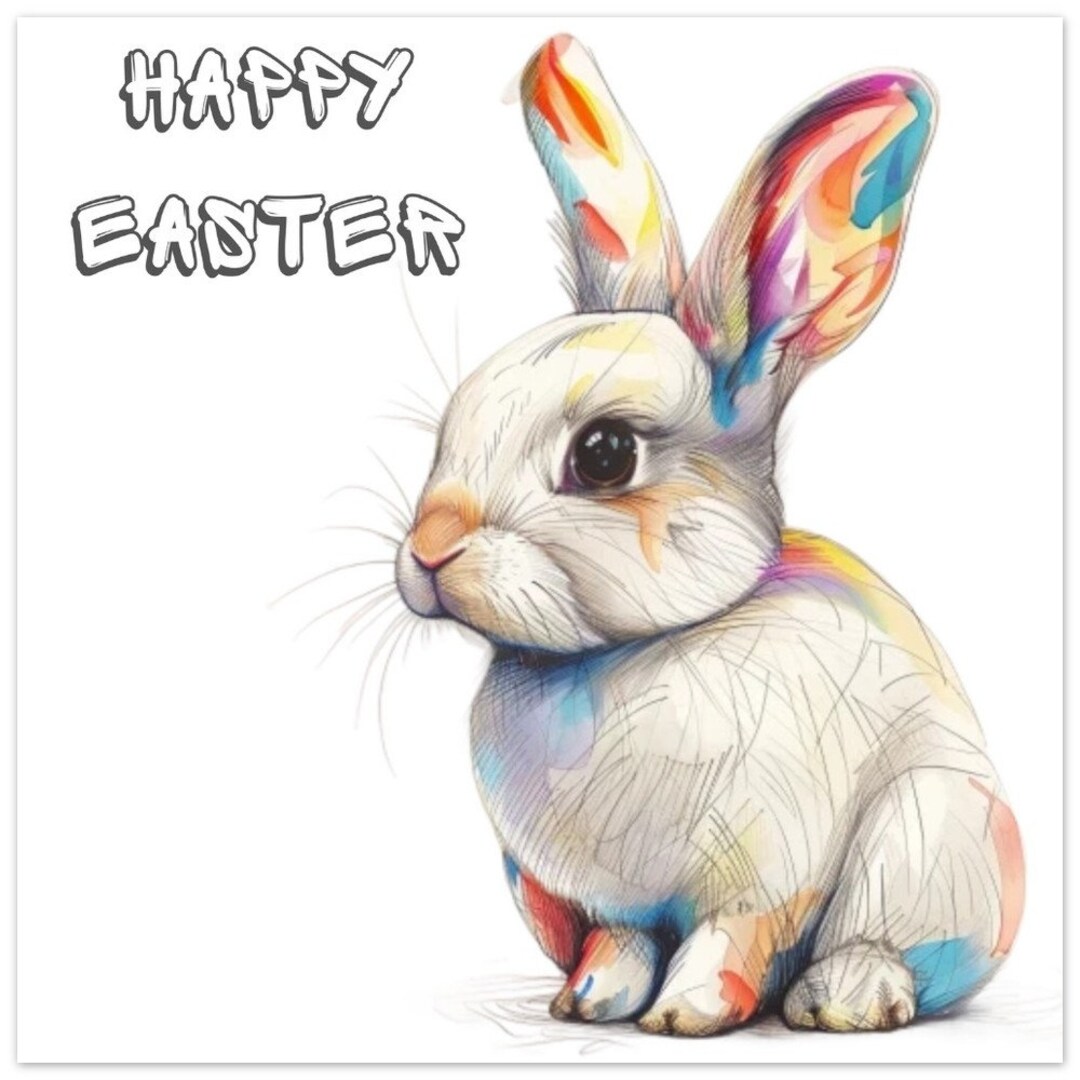 Happy Easter Rabbit - Etsy