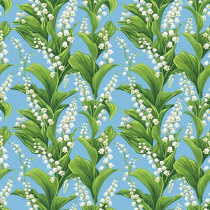 Lily of the Valley Seamless Pattern | May Day Digital Paper | Floral Background for Crafts & Fabric Design