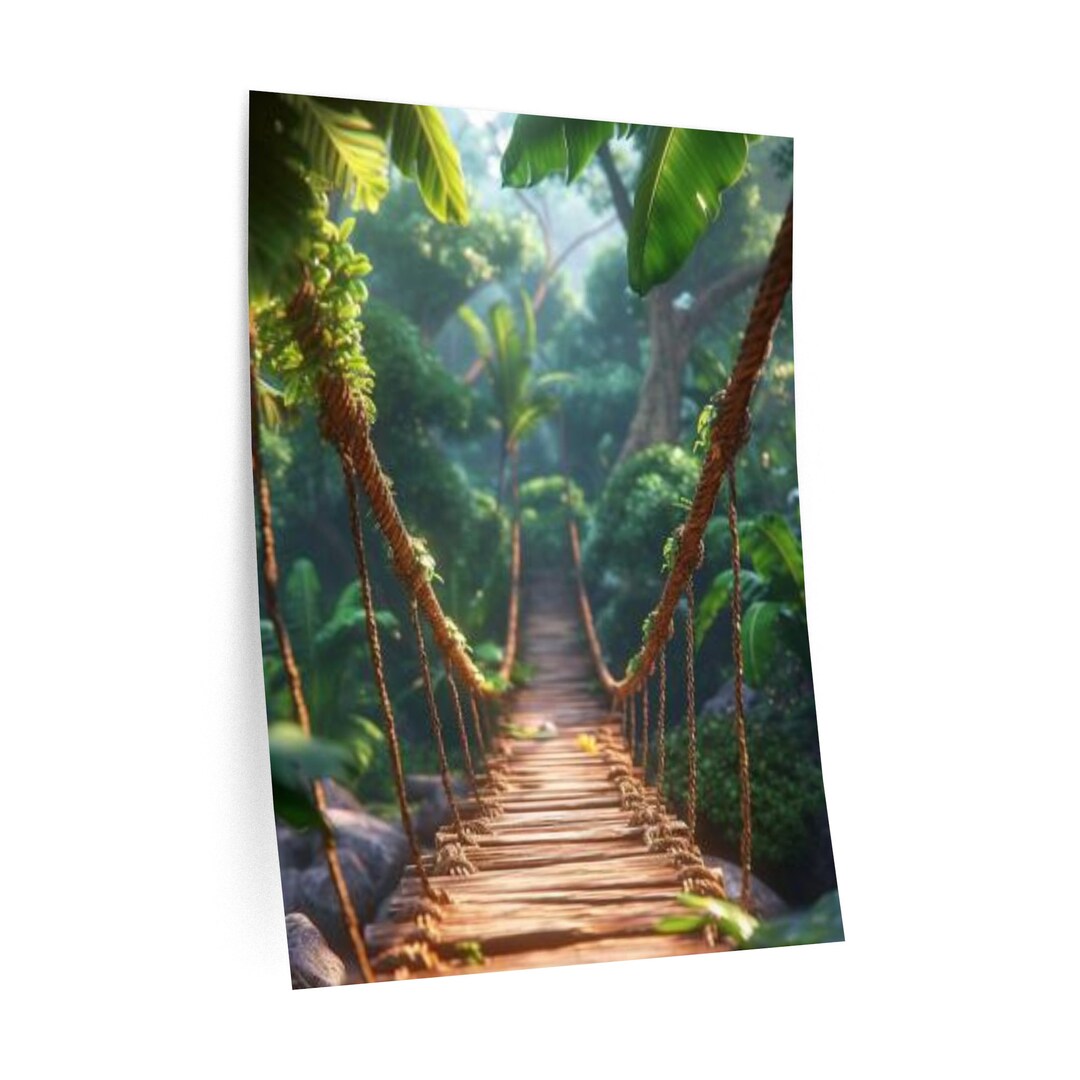 Wood Bridge in the Jungle - Trompe L'oeil - Etsy