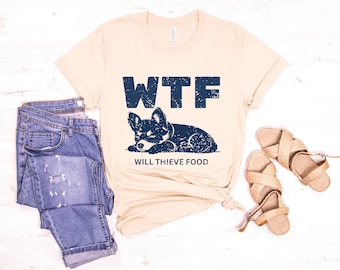 WTF Will Thieve Food t-shirt pour chien drôle, cadeaux pour parents de chien, t-shirt pour chien adolescent, t-shirt pour chien drôle, t-shirt bébé fureur, t-shirt amoureux des chiens, t-shirt humour