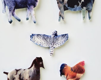 Farm Animals #2 Magnets - set of 5