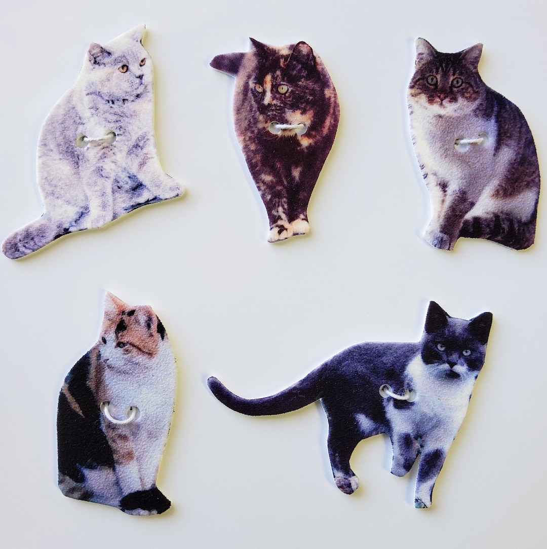 Cat 1 Buttons-set of 5 - Etsy