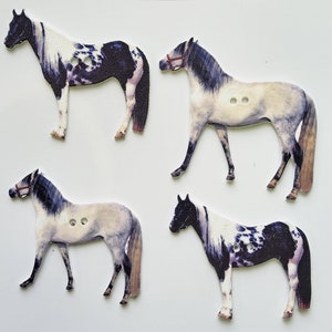 Gray Country Horse Buttons- set of 4