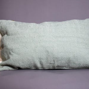 Handmade Light Green Moroccan Pillow Cover: Cotton Cushion with Fringe