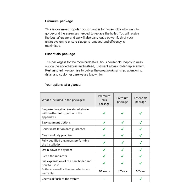 Boiler Installation Quote Template Digital Download for Etsy