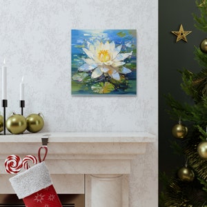 Beautiful White Lotus Canvas Print - Floral Wall Art - Flower Lover ...