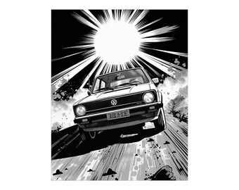 Roues intemporelles: style comique de lapin classique Poster