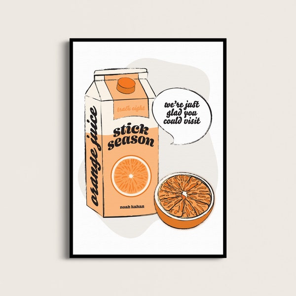 Orange Juice Noah Kahan Wall Art Etsy