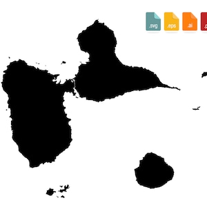 Guadeloupe Map Svg, Gwadloup Map Svg, Guadeloupean Creole French Svg, Gwadloup Svg, Svg, Eps, Ai, Pdf, Png, Jpg, Dxf, Cricut, Silhouette.