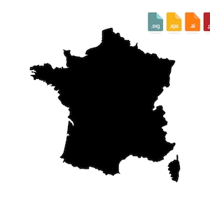 France Map Svg, Map Of France Svg, Carte de France Svg, Svg, Eps, Ai, Pdf, Png, Jpg, Dxf, Cricut, Silhouette