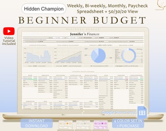 Anfänger Budget Tabelle Google Sheets Monatliche Budget Tabelle Wöchentlich zweiwöchentlich Gehaltstabelle Budget Vorlage Geldplaner