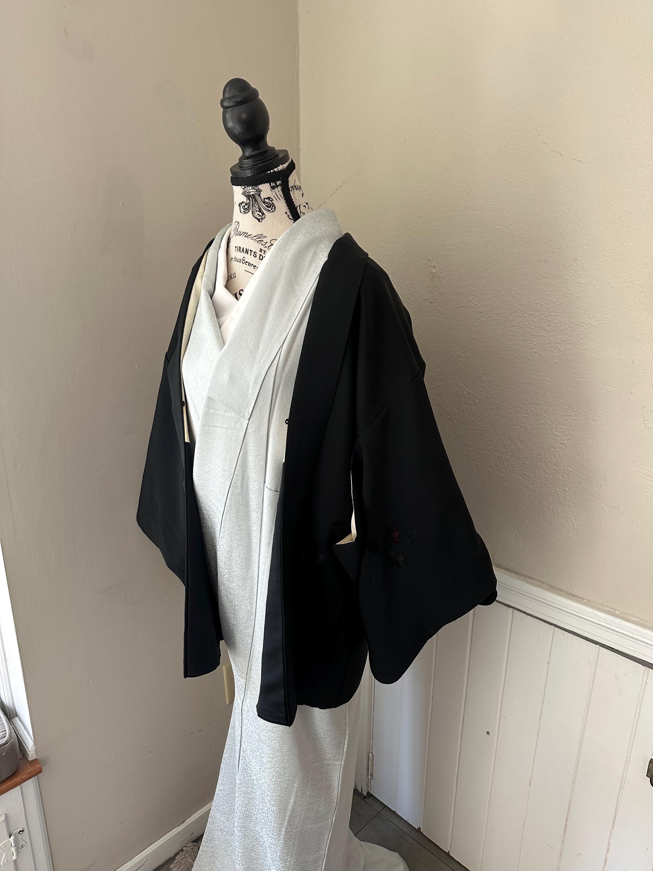 Vintage Silk Haori Black - Etsy