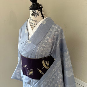 Kimono and Obi 2 pc set  - Authentic Japanese  Kimono “komon ro” and hanhaba obi