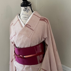 Kimono and Obi 3 pc set  - Authentic Japanese Silk Kimono “komon”, Nagoya obi and Obijime