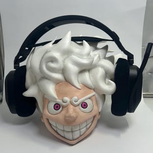 Luffy gear 5 headset stand -gaming set headphones- gamer setup- dispay stand- one piece