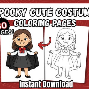 Spooky Cute Halloween Coloring Pages for Kids – 30 Costume Printables | Trick-or-Treat Activity Pack | Instant Download