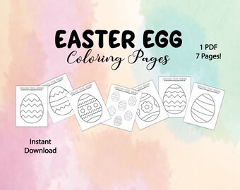 6 Easter Egg Coloring Pages Printable Download for kids