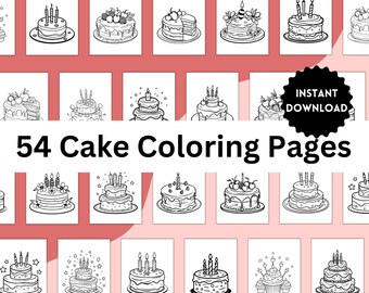54 Fun Cake Coloring Pages for Kids of all ages! BONUS Spot the Difference cake!