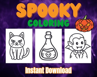Cute Spooky Halloween Coloring Activity Pages with BONUS Pages