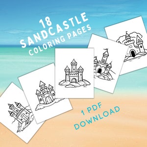 Summertime Sandcastle Coloring Page Bundle For Kids and Adults!