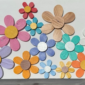 Wood Flowers for Home & Garden Wall Flower Yard Art Painted Flowers Kids Room Decor Mothers Day Gift Easter Decor Patio Porch Spring Decor