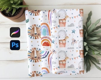 Folded Fabric Mockup Textile Mockup Seamless pattern mockup pattern template procreate mockup photoshop mockup Easy to Use Mockup