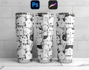 20oz Tumbler Mockup Photoshop mockup Procreate mockup Full wrap view mockup Realistic Tumbler Mockup