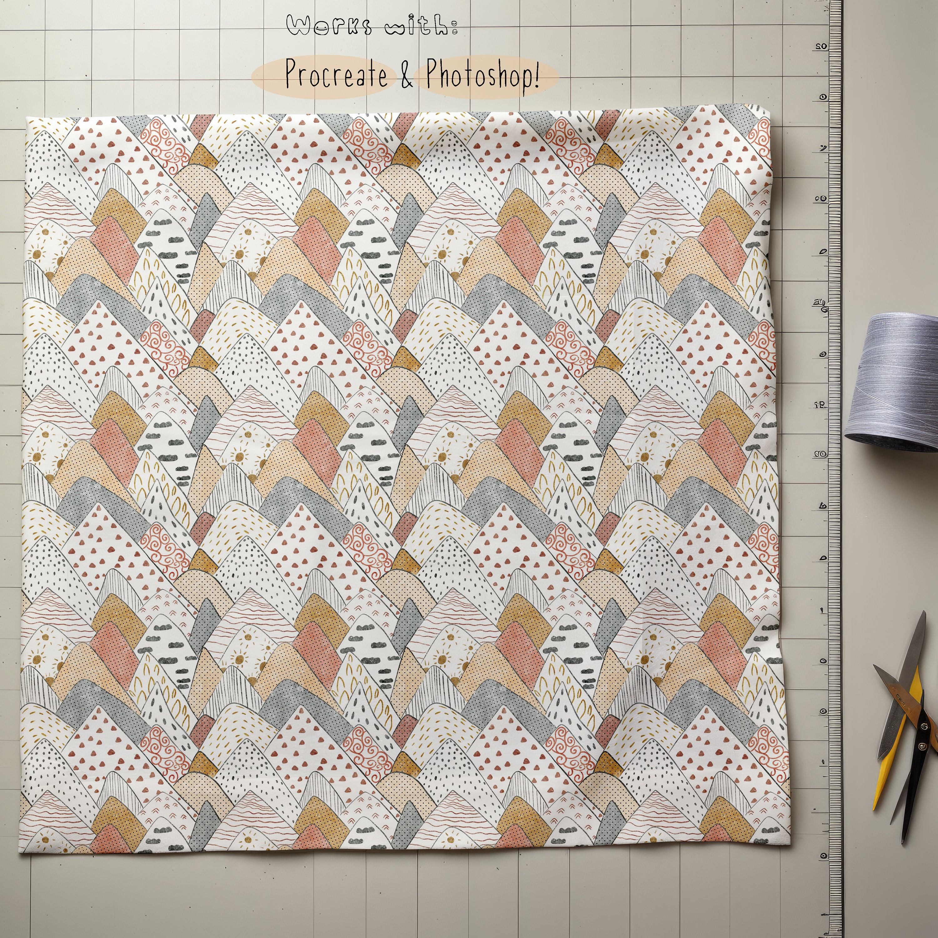 Mock Pattern Fabric Mockup Textile Mockup Seamless Pattern Mockup Pattern Template ...