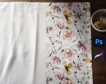 Fabric Mockup Textile Mockup Seamless pattern mockup pattern template procreate mockup photoshop mockup Easy to Use Mockup