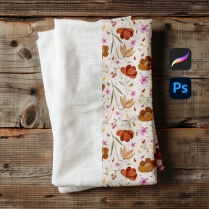 Folded Fabric Mockup One Pattern Mockup Seamless pattern mockup wood template procreate mockup photoshop mockup Easy to Use 1 Pattern mockup