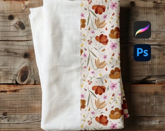 Folded Fabric Mockup One Pattern Mockup Seamless pattern mockup wood template procreate mockup photoshop mockup Easy to Use 1 Pattern mockup
