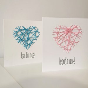 Leanbh Nua - New Baby | Irish baby cards, cárta Gaeilge, cards in Irish, handmade cards  | fia beag fiabeag