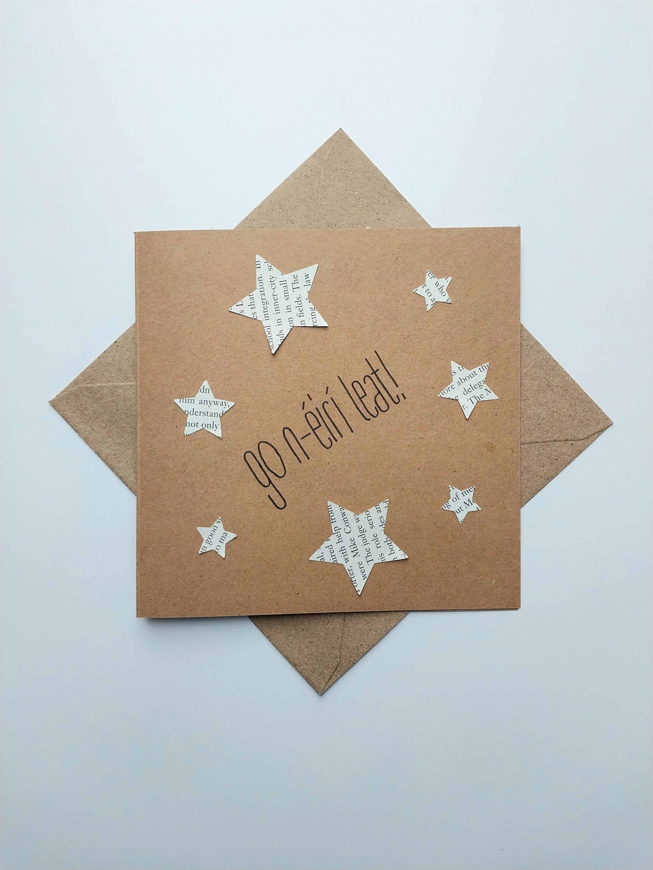 Go nÉirí Leat - Good Luck Card | Cárta Gaeilge, cards in Irish, handmade cards | fia beag fiabeag