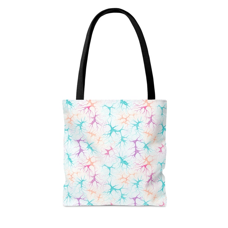 Tote Bag met Synapse-patroon - Unieke all-over print, duurzaam polyester, op wetenschap geïnspireerde strand- en stadstas afbeelding 5