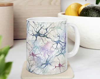 Neuroscience Mug 11 oz | Watercolor Neurons Mug, Brain Science Mug, Medical Gift for Neurologists, Pharmacists, Neuroscientists
