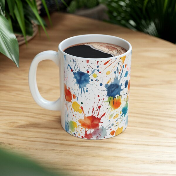 Ceramic Mug Splatter Paint Etsy