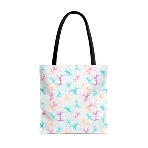 Tote Bag met Synapse-patroon - Unieke all-over print, duurzaam polyester, op wetenschap geïnspireerde strand- en stadstas afbeelding 10
